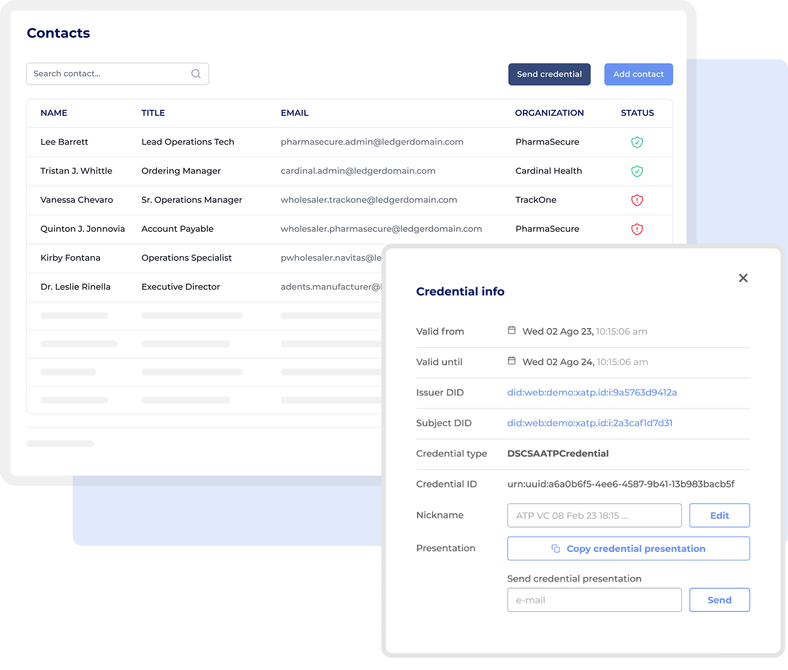 ATP Credential and Address Book